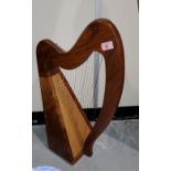 An American 16 string folk harp by Stoney End Harps, Red Wing, Mn. USA, height 60 cm, with soft case