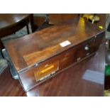 A 19th century specimens/slide cabinet with internal glass lining, length 43cm