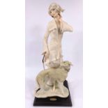 A Guiseppe Armani Florence "Elegance" figure in 1920's clothing with dog ht 43cm