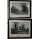 A pair of Edwardian monochrome prints, New Forrest and Uckfield Sussex