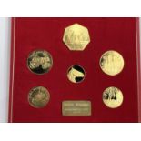 A set of six 22 carat gold coins to commemorate the wedding of HRH Princess Anne to Capt Mark