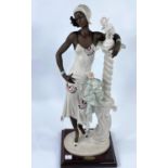 A Guiseppe Armani Florence figure "Mahogany" female dressed in 1920's clothing on wooden stand ht