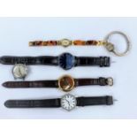 A gent's Oris stainless steel wristwatch; 3 gents modern wristwatches; 3 ladies similar