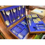 A 1920's oak cased canteen of EPNS cutlery for 6 place settings; other cutlery