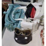 A white handbag by 'Tommy & Kate'; a turquoise handbag; a pair of Gucci sunglasses, cased; etc.