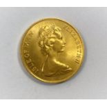 A 1973 Isle of Mann 22 carat gold sovereign with Norse Warrior to obverse, 7.96gm, Pobjoy Mint