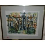 KIT SMITH watercolour, Harlaxton Manor, Lincolnshire signed in pencil, 35 x 45cm, framed