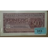 Germany 1944 5 x 50 GB:  Reichsmarks, for the Wehrmacht