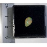 A teardrop shape cabochon cut opal, .84 carat