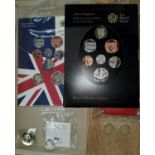 GB:  £1 Piedfort 2003; £2 coin 1996; 2008 & 2012 year sets, mostly in original packaging