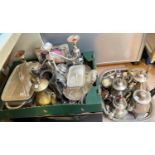 A large selection of silver plated teaware