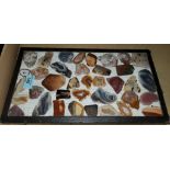 A selection of polished agate plaques (box 37 x 20cm)