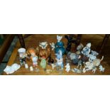 A selection of miniature and decorative china including cats and other animals etc