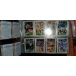 A collection of Topps Gum football cards with blue backs, Danny Bubble Gum football cards and