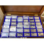 A cased set of 36 hallmarked silver ingots, 'The Lord Montagu Collection of Great Car Ingots',