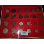 Three coin trays with miscellaneous coins