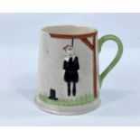 A Carlton Ware mug depicting a hanging man in relief 'There are Several reasons for drinking and one