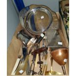 Various salad and fruit servers with continental handles, 3 pieces of EPNS; 3 corkscrews