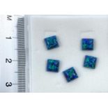 Five square opal doublets