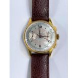 A mid 20th century Swiss Moeris wristwatch in gilt case, 2 subsidiary dials, automatic