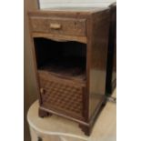 An Art Deco parquetry bedside cabinet