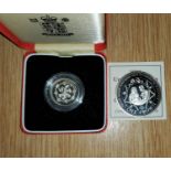 GB:  2013 silver piedfort Crown; a 1994 silver proof piedfort £1