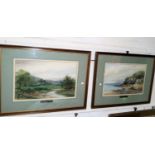 A.COLEMAN: English late 19th century, pair of watercolours, views of the Little Orme and Matlock