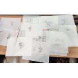 Cosgrove Hall Productions animators' pencil sketches of Cruel and Phantom of the Opera from the