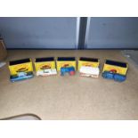 Four originally boxed Matchbox Moko Lesney diecast vehicles No. 72, No.73, No.74, No.75 and a