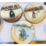 Ten Royal Doulton Dickensware plates, 2 signed Noke, The Artful Dodger & Mr. Pickwick & others