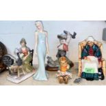 A Royal Doulton figure, Forty Winks HN1974: and 4 other figures