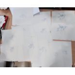 'All Dogs Go to Heaven' production blue pencil sketches of Charlie facial animations etc