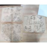 three character animation model sheet prints - Asterix and Cleopatra, Amonbifis and Tournevis & Le