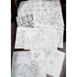A large selection of Cosgrove Hall Productions animator's photocopied reference sketches mainly of