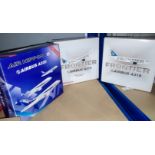 Four boxed Frontier diecast models of aircraft and two similar