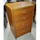 A 1960's G Plan style teak 4 height bedside cabinet