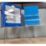 A selection of various plastic and Perspex shelving etc