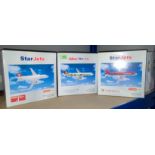 Three boxed Schuco Star Jets Airbus A320-200, 2 x Airbus A321-100