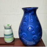 A very large Poole Pottery Vase, blue ground with bubbles "Comet", height 46cm; another smaller