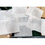 A selection of production pencil sketches for the feature animation 'Balto', various characters