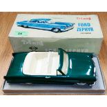 A 1960's Tri-ang battery operated Ford Zephyr, 1-20 scale, in original box