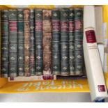 11 x 19th century volumes of Dickens, 1/4 calf bound & a set of Churchill's 'History of WWII'