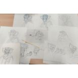 A selection of Cosgrove Hall Productions animators' pencil sketches of The BFG, some in sequence