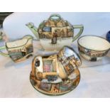 A Royal Doulton 'Tea for Two' service; Dickensware Teapot, signed NOKE with Artful Dodger No/