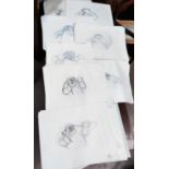 Cosgrove Hall Productions large quantity of animators' pencil sketches of mainly a Dancing Bear from