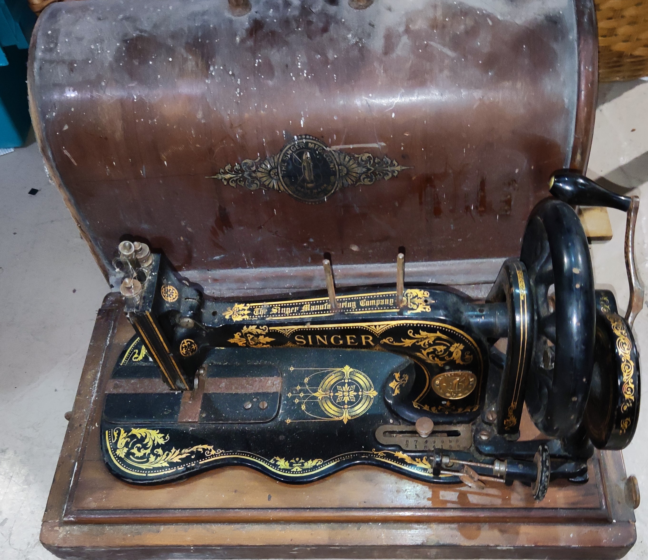 A Vintage Singer sewing machine