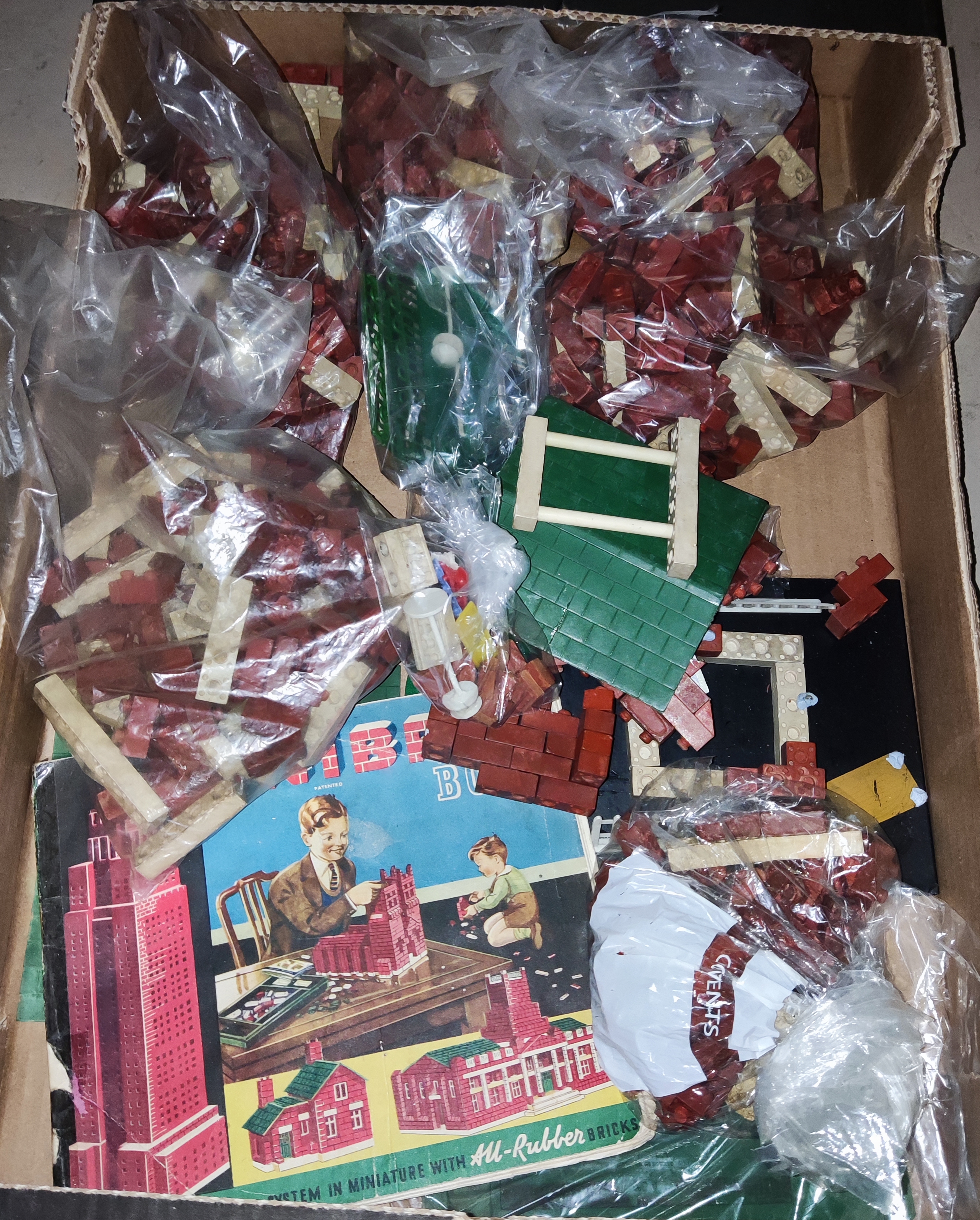 Mini Brix, Circa 1930,  850 pieces approximately, with instruction manual.