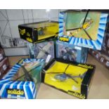 Four boxed Solido helicopters and two boxed diecast models  of military planes