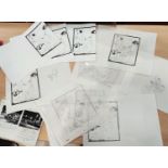 Cosgrove Hall Productions artist pencil sketches of Danger Mouse, Penfold seated, rough pencils of