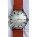 A gent's vintage Tissot "Seastar" wristwatch in stainless steel, on brown leather strap